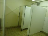 This photo shows the existing WC cubicles.